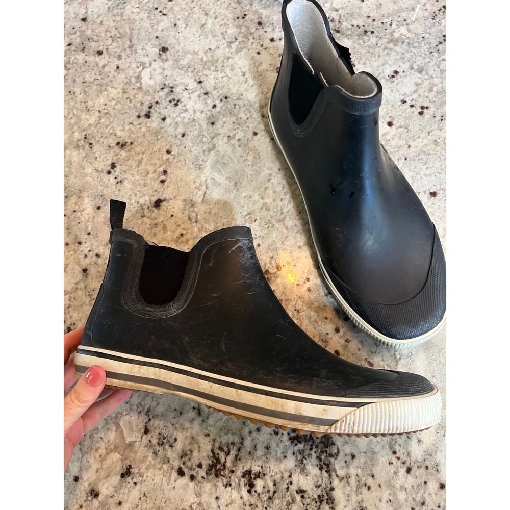 Tretorn Eva Black Rubber Chelsea Rain Boots Women Size 43 Waterproof Ankle Boot